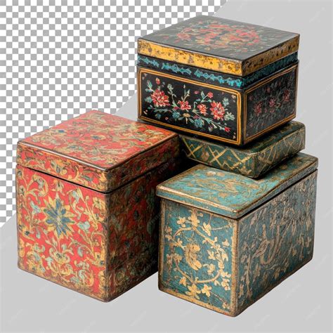 Decorative boxes on transparent background | Premium AI-generated PSD