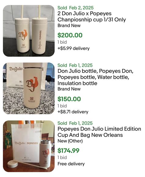 Popeyes x Don Julio Limited Edition Cups are now selling on EBay for up ...