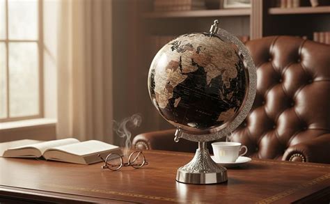 Globe Daddy 8 Inch Antique Globe with Handcrafted Silver Stand for ...
