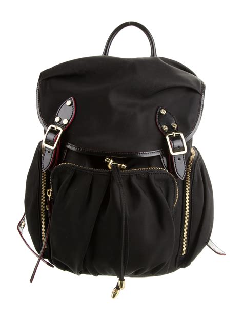 MZ Wallace Quilted Nylon Leather Trimmed Backpack - Black Backpacks ...
