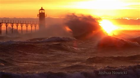 Sunset over Lake Michigan in Saint Joseph
