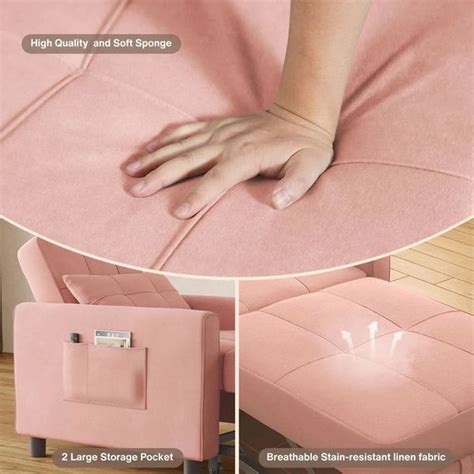 3-in-1 Adjustable Sleeper Sofa Bed, Pull Out Chair Sofa, Convertible F