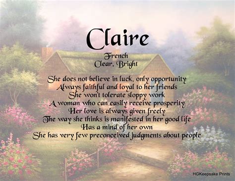 Claire Name Keepsake Print