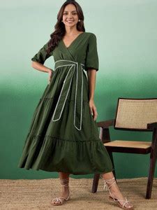 Sangria Women Ethnic Dress Green Maxi/Full Length Dress - Buy Sangria ...