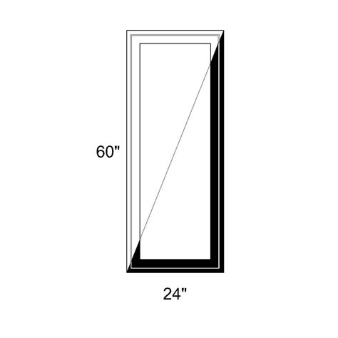 24 x 60 - Fixed Switchable LC Privacy Glass Window - Black/White Vinyl ...