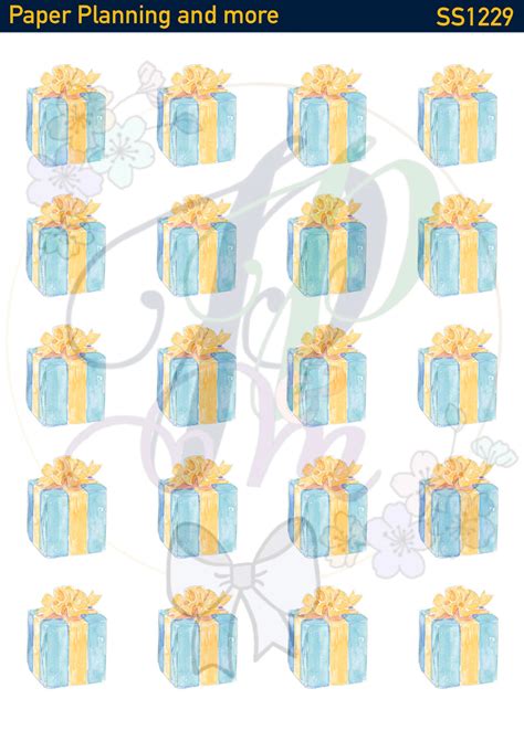 Watercolour Presents Sticker Sheet – Paper planning and more