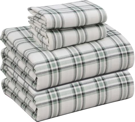 Amazon.com: RUVANTI Flannel Sheets Twin XL Size 4 Pcs - 100% Cotton ...