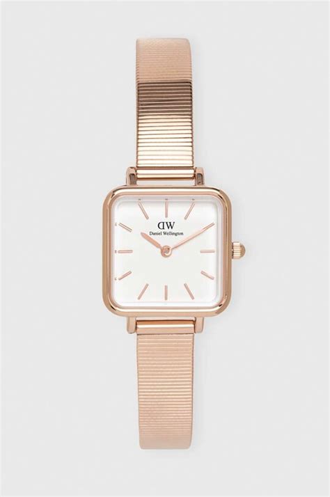 Daniel Wellington zegarek Quadro Studio damski kolor różowy | Answear.com