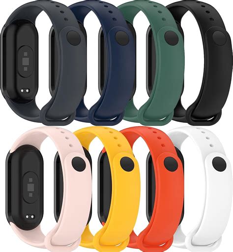 NALACAL Mi Band 8 Silicone Sport Bands, Adjustable Colourful ...