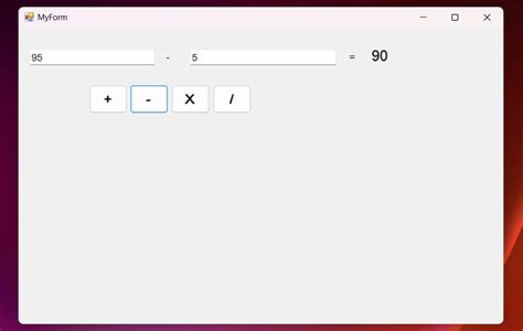 Simple Calculator Using C# Form 的图像结果