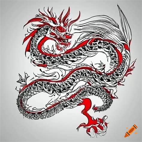 Black And Red Dragon Tattoo
