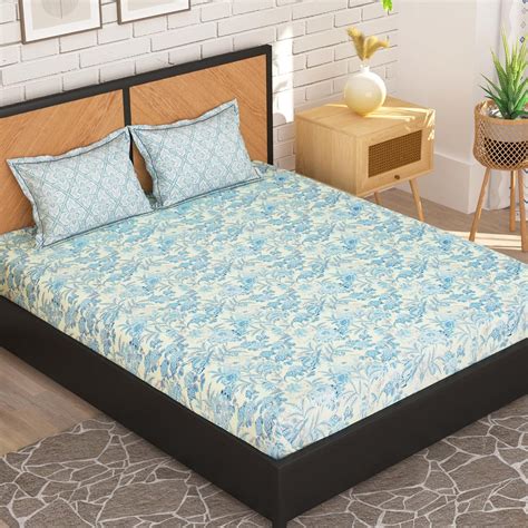 Story@Home Microfiber 180TC Floral Bedsheet for Double Bed with 2 ...
