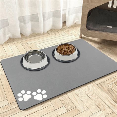 Mavicen Pet Feeding Mat, 40 * 60cm Absorbent Dog Water Bowl Mat ...