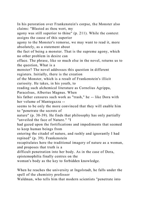 Frankenstein 222 Question