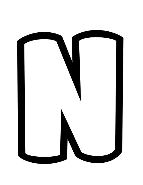 Free Printable Bubble Letter Stencils: Bubble Letter N | Letter stencils, Free printable letter ...