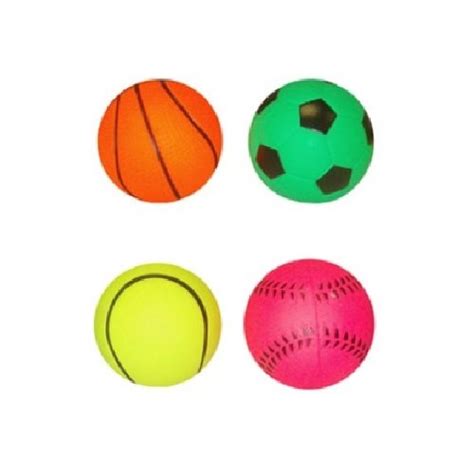 Henbrandt4 X Assorted Sports Pattern Hard Sponge Rubber Hi Bounce ...