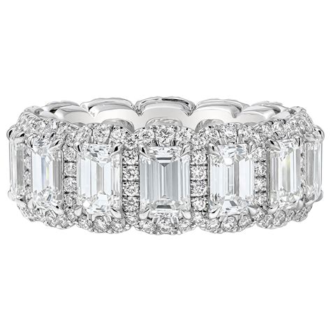 Spectacular Emerald Cut D Color Diamond Eternity Band at 1stDibs