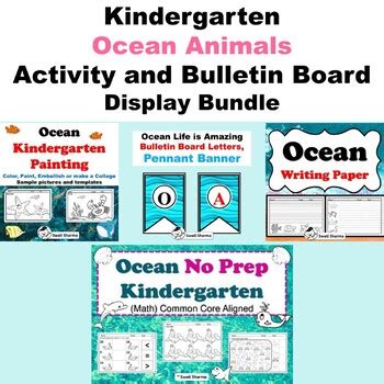 Kindergarten Ocean Animals Activity and Bulletin Board Display Bundle ...