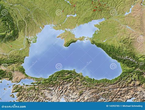 Black Sea, Shaded Relief Map Stock Illustration - Illustration of physical, chart: 14393785