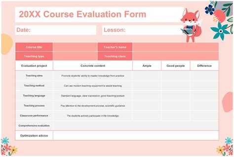 Image result for Course Evaluation Examples