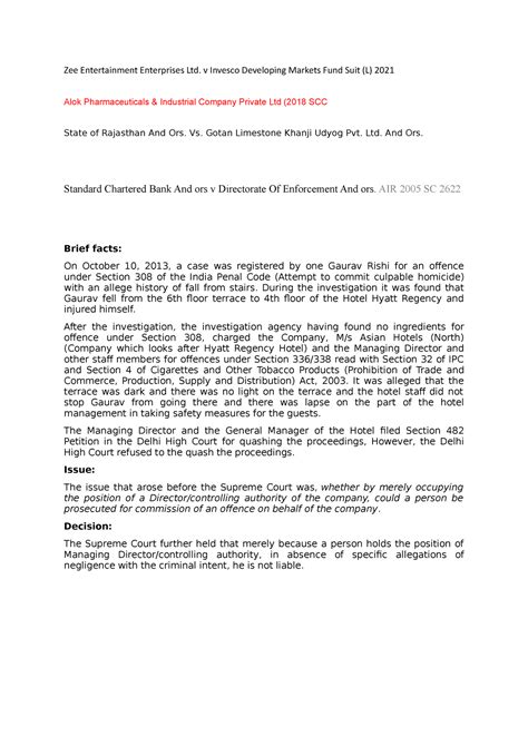 Zee Entertainment Enterprises Ltd - v Invesco Developing Markets Fund ...