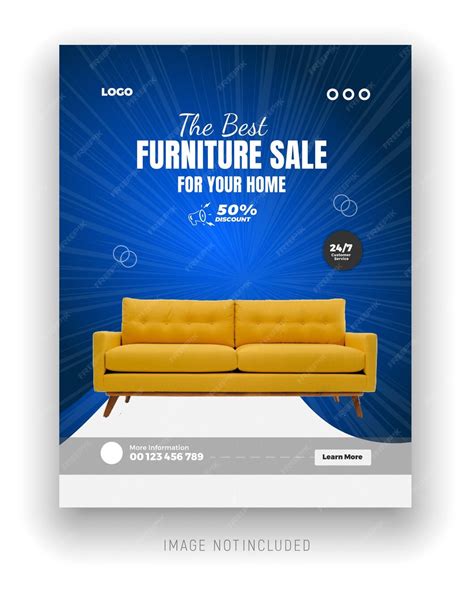 Furniture flyer and advertising poster a4 design template | Premium Vector