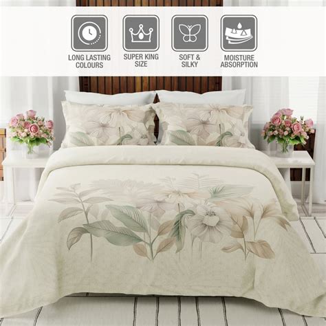 Buy BOUTIQUE LIVING Gardenia Augusta Cotton 300TC Floral Print 3Pcs ...