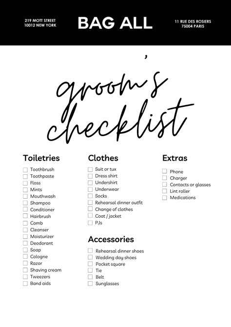Check List Wedding Attire Wedding Attire Checklist | What To Bring On