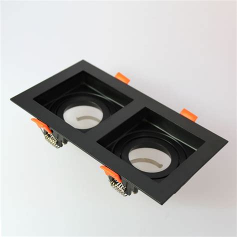 Akrah recessed spotlight, rectangular black with bulb replacement from ...