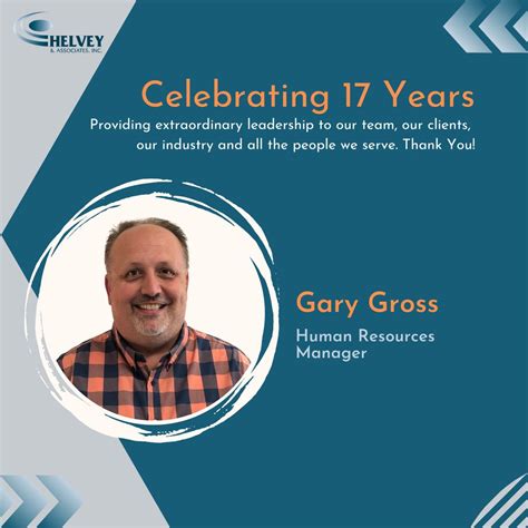 Congratulations to Gary Gross for 17 years of commitment, dedication ...
