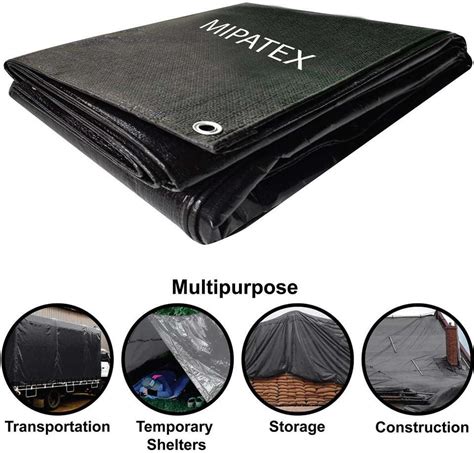 Mipatex Tarpaulin Sheet Waterproof Tirpal Heavy Duty 12ft x 10ft, Tent ...