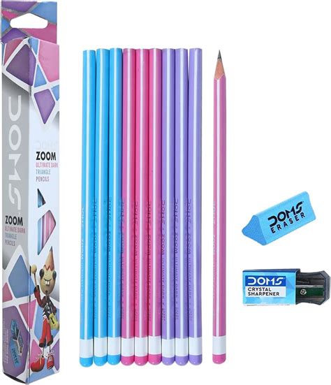 Doms Zoom Ultimate Dark Triangle Pencils (Pack of 10 x 5 Set), (Model ...