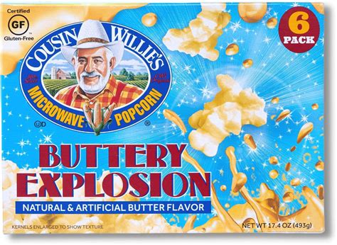 Amazon.com: Cousin Willie's Microwave Popcorn Bags, Kettle Corn (4 ...