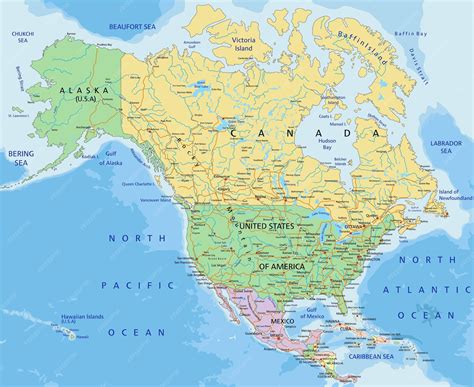 Premium Vector | North America Highly detailed editable political map with separated layers