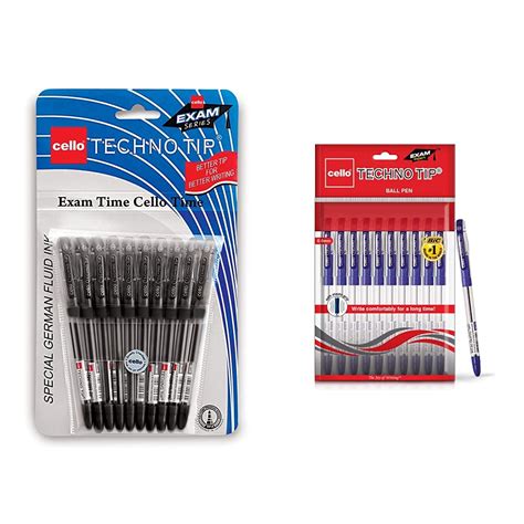 Cello Technotip Ball Pen Set (Pack of 10) - Blue and Black ...