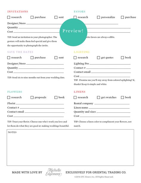 Image result for Downloadable Printable Wedding Checklist