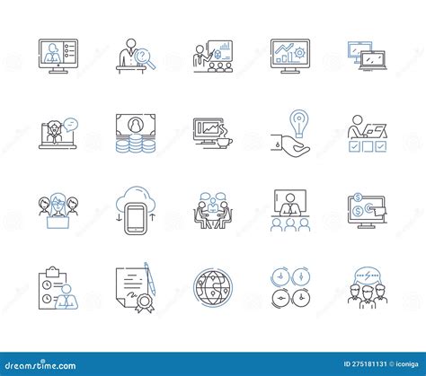 Corporation Workflow Outline Icons Collection. Corporate, Workflow, Process, Management ...