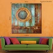Oil Painting Handmade Big Size Painting Hand Painted Wall Art Gold ...