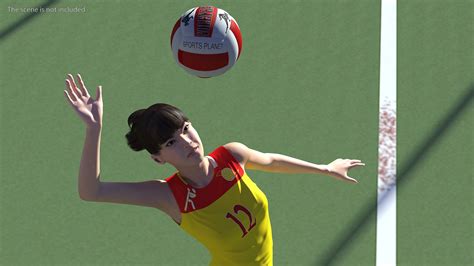 Young Chinese Woman Volleyball Player Pose 3D | 3D Molier International