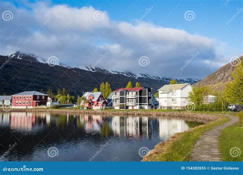 Old Buildings in Town of Seydisfjordur in East Iceland Stock Image ...