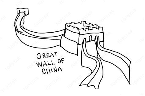 Great Wall of China Doodle Drawing Graphic by Topstar · Creative Fabrica