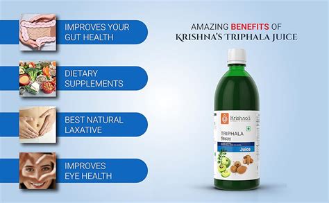 KRISHNA'S HERBAL & AYURVEDA Triphala Juice - 1000 Ml | Natural Laxative ...