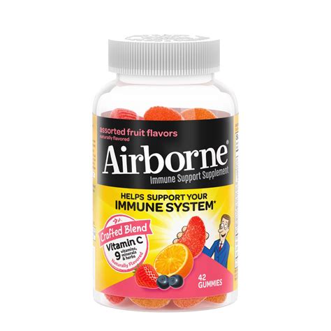Airborne - Vitamin C Gummies for Adults - Assorted Fruit Flavors - 42 ...
