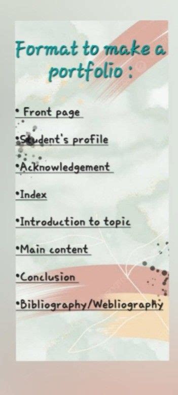 Image result for Format of Portfolio