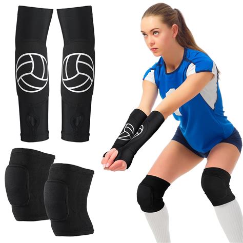 Amazon.com : Hungdao 1 Set Volleyball Knee Pad and Arm Sleeve ...