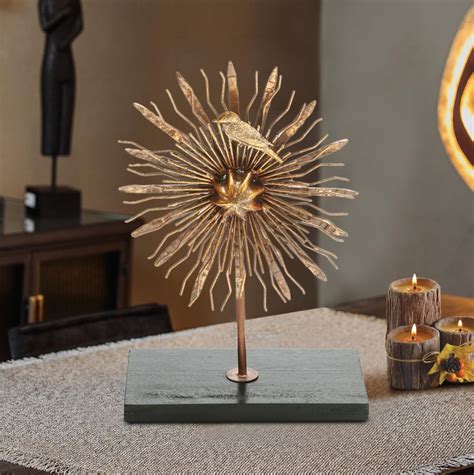 Cocovey Homes Abstract Home Decor Metal Copper Finish Flower Shape ...