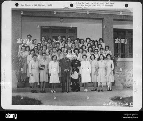 Generalissimo And Madame Chiang Kai Shek Pose With A Group Of Air Wacs ...