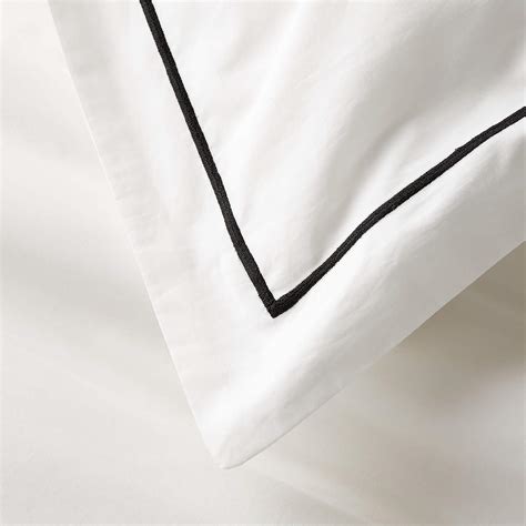Marisal Organic Cotton Percale 400 Thread Count White and Black King ...