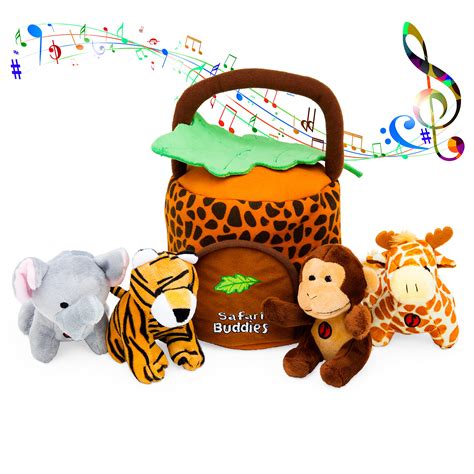 Buy Talking Plush Jungle Animals Toy Set with sounds Includes 4 cuddly ...