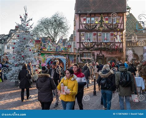 Christmas market in Colmar editorial photography. Image of city - 173876082